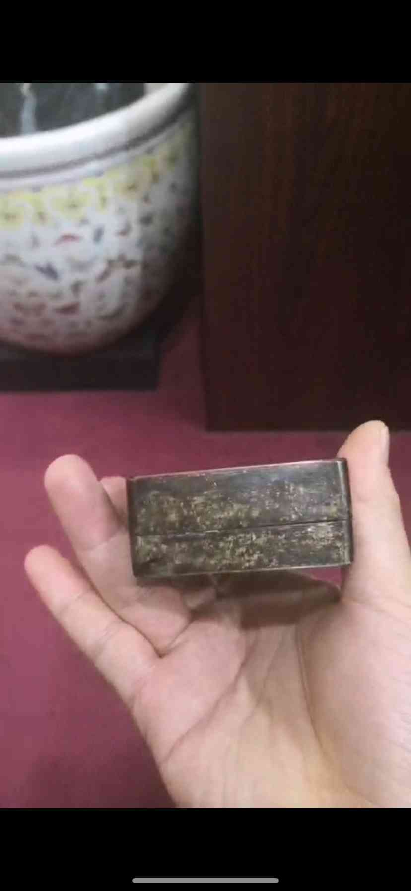 民国手刻白铜墨盒_【价格及图片】_古董鉴定拍卖(图1)